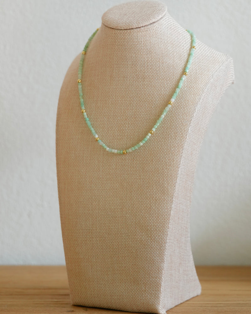 Chrysoprase and Gold Necklace