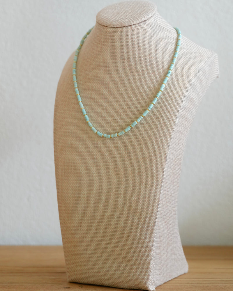 Cream Turquoise and Gold Necklace