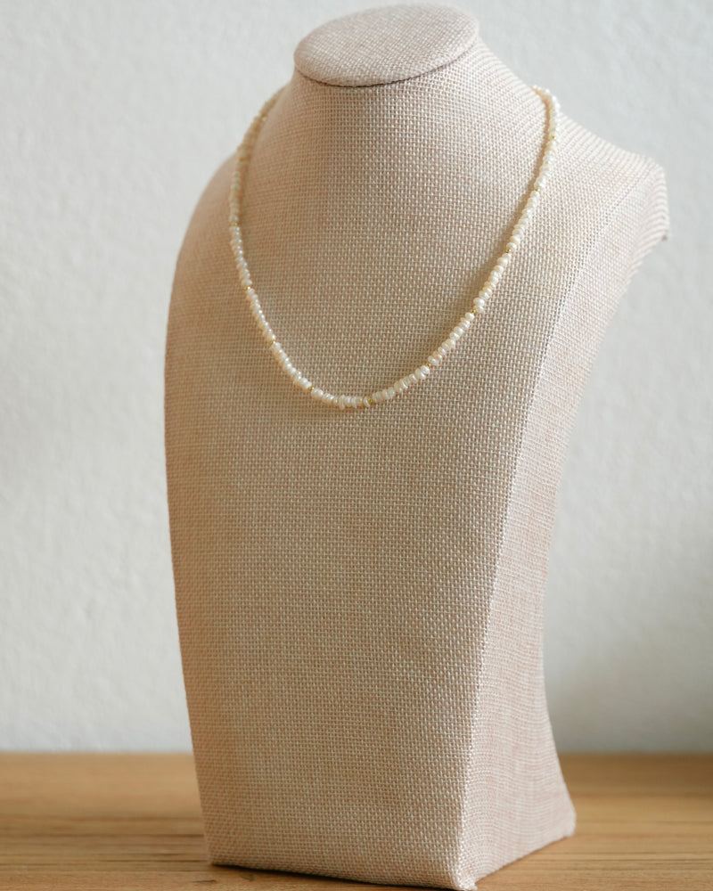 Dainty Pearl and Gold Necklace