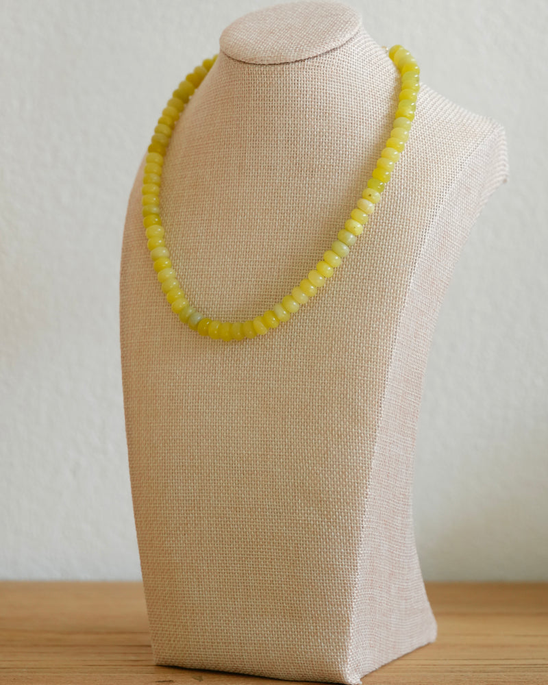 Lemon Jade Rondelle Necklace
