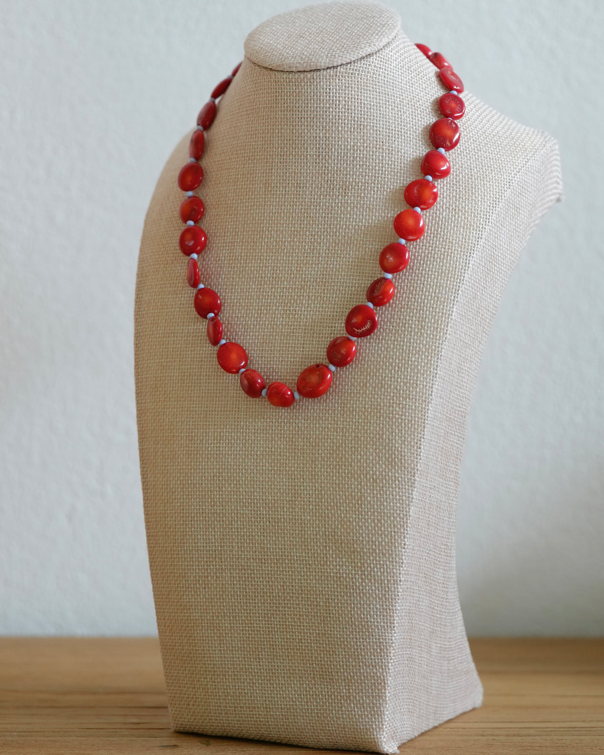 Red Coral Coin Necklace