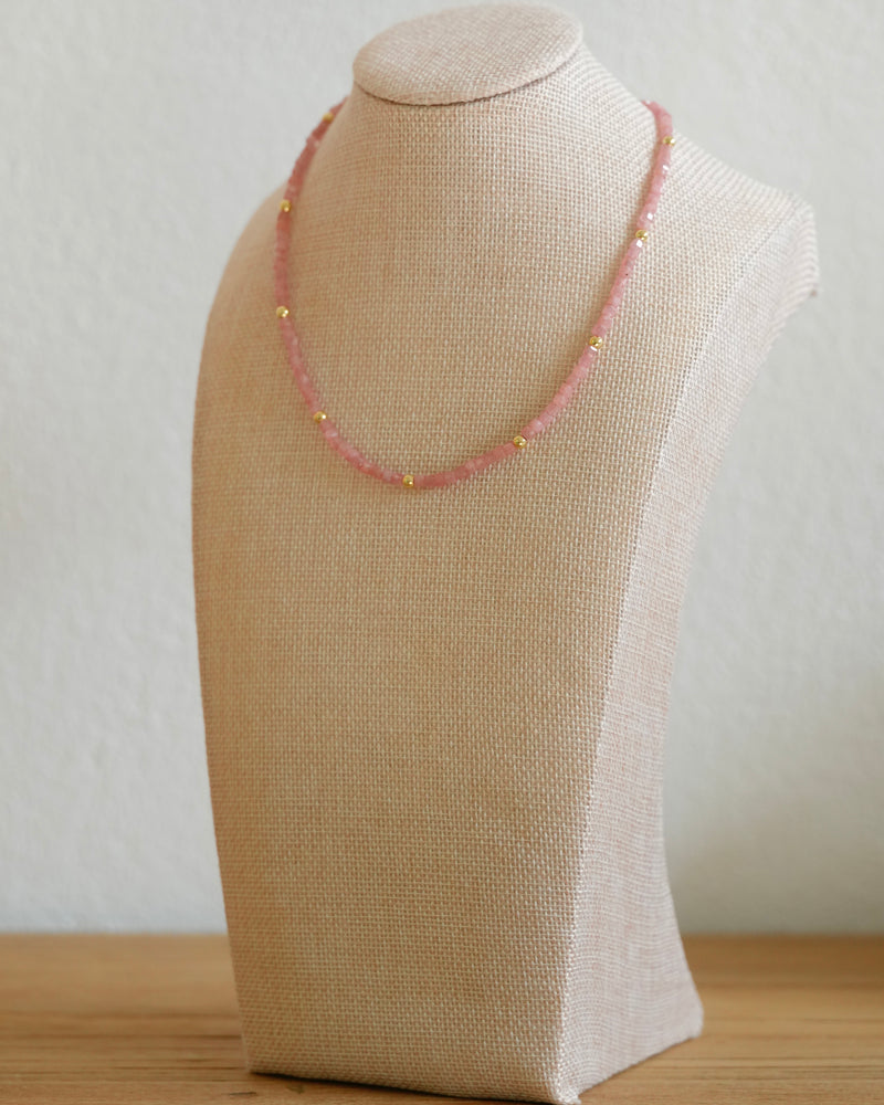 Rhodochrosite and Gold Necklace