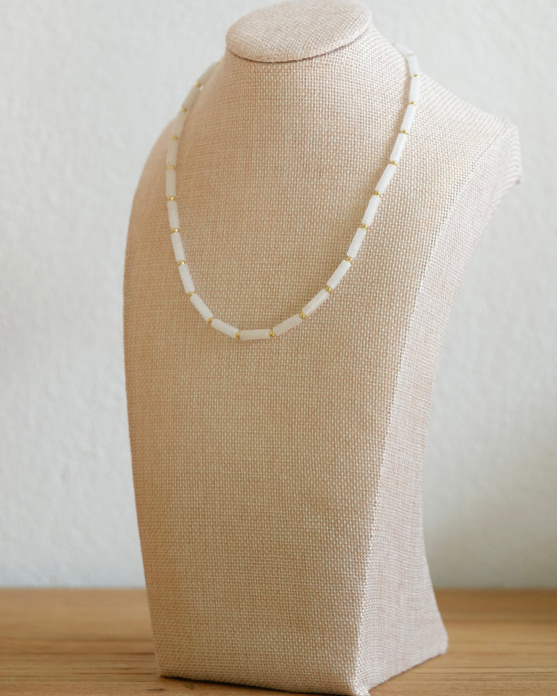 White Jade and Gold Necklace